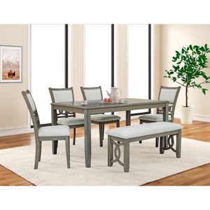 A room setting featuring Sabrinal Gray Bench