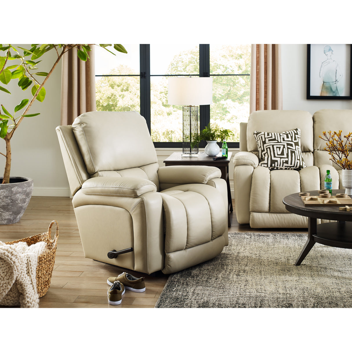 A room setting featuring Greyson Ice Tri-Power Rocker Recliner