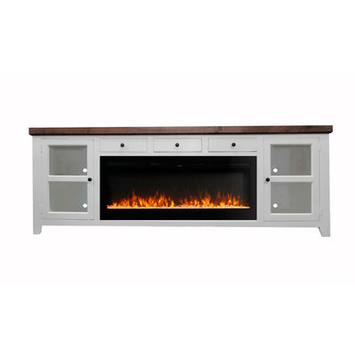 Emily 94 Inch Crystal Fireplace Console