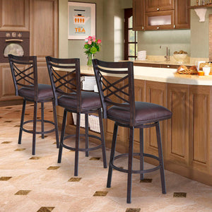 A room setting featuring Isabella Beige Swivel Counter Stool