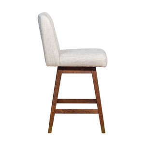 Side view of Isabella Beige Swivel Counter Stool