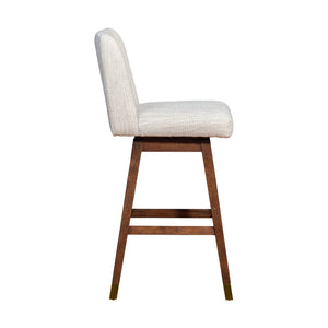 Side view of Isabella Beige Swivel Bar Stool
