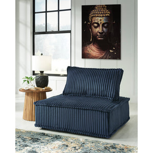 Navy Bales Accent Chair in living room