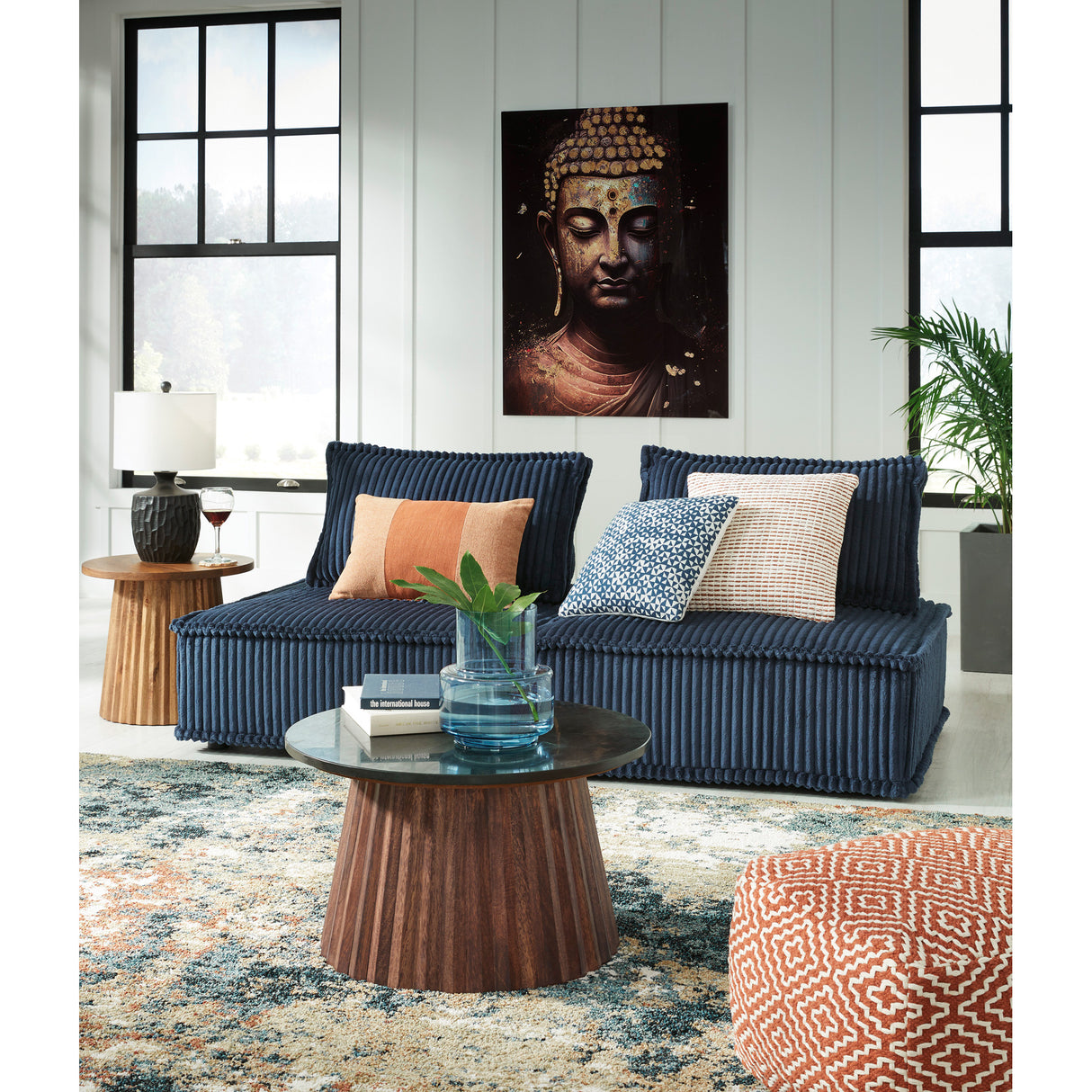 Ashley blue fleece couch