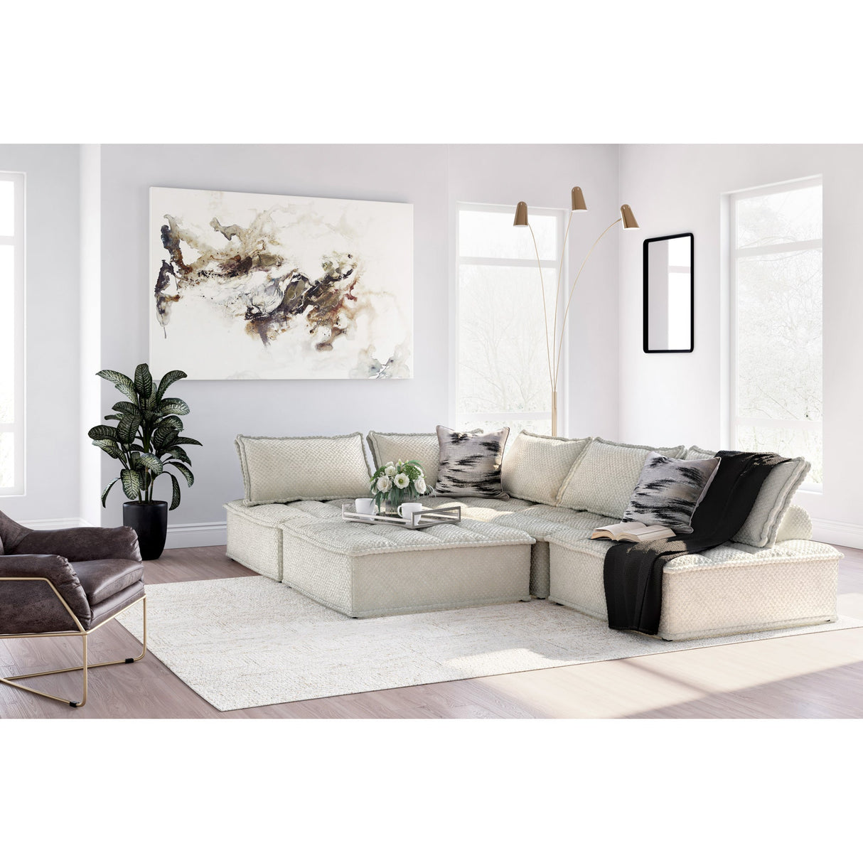 Taupe Bales Accent Chair with sectional