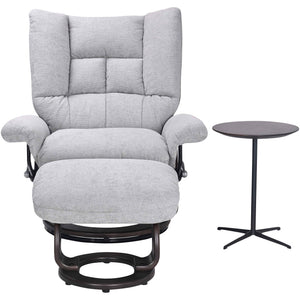 Front right view of Bubba Cement Swivel Recliner with Ottoman