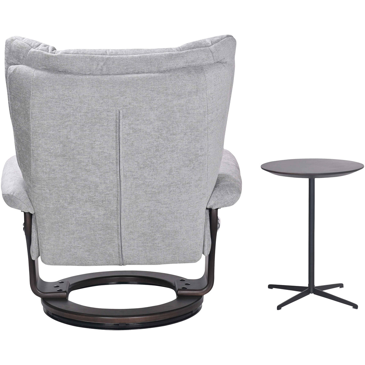 Back view of Bubba Cement Swivel Recliner with Ottoman