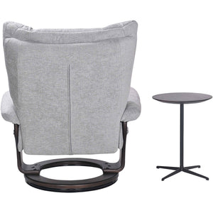 Back view of Bubba Cement Swivel Recliner with Ottoman