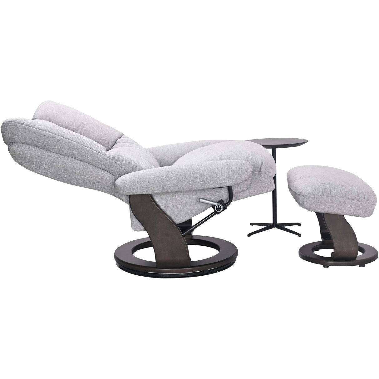 Detail view of Bubba Cement Swivel Recliner with Ottoman