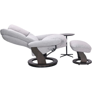 Detail view of Bubba Cement Swivel Recliner with Ottoman