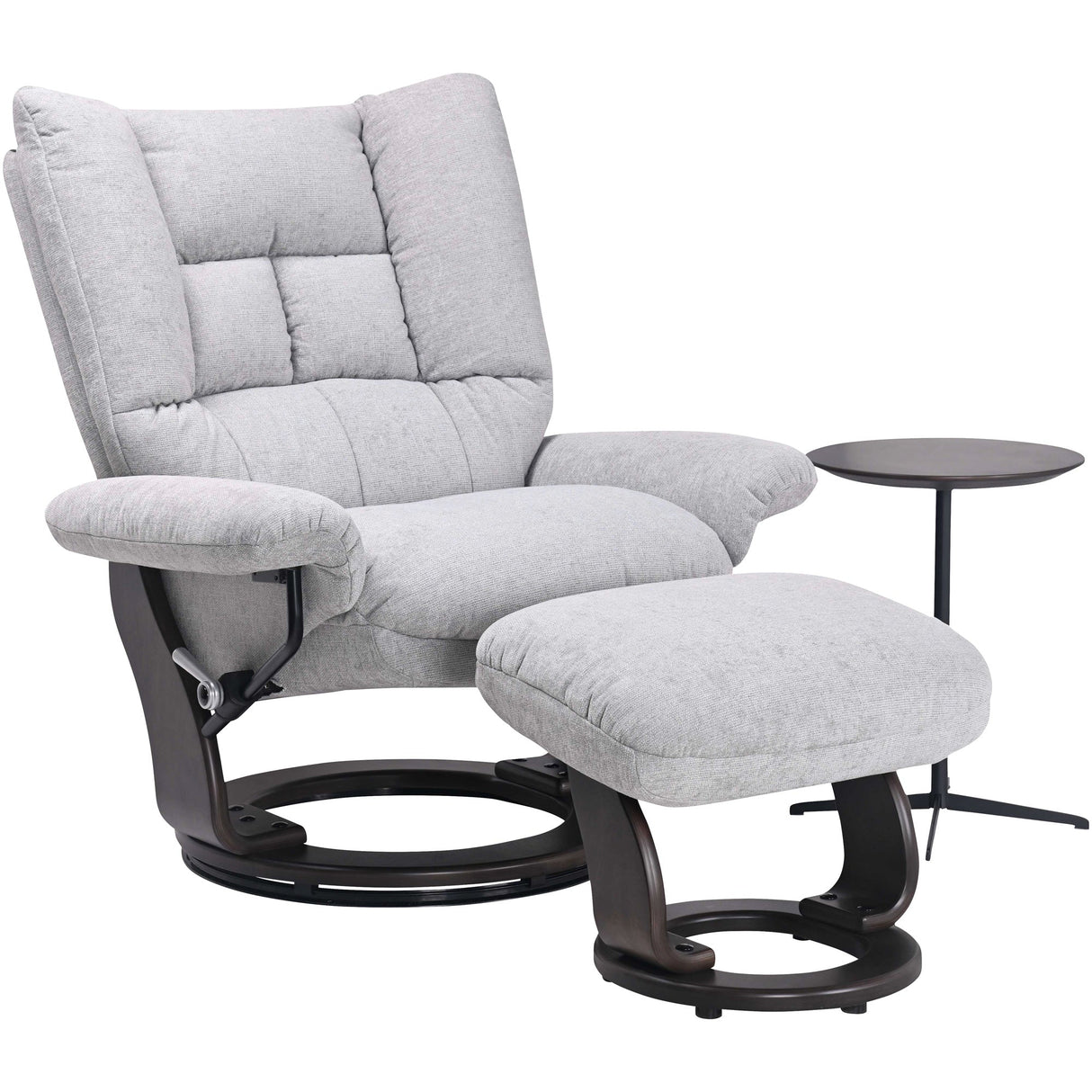 Bubba Cement Swivel Recliner with Ottoman QK1092558