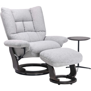 Bubba Cement Swivel Recliner with Ottoman QK1092558