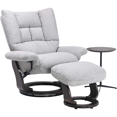 Bubba Cement Swivel Recliner with Ottoman QK1092558
