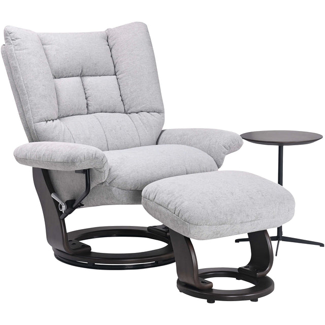 Bubba Cement Swivel Recliner with Ottoman QK1092558