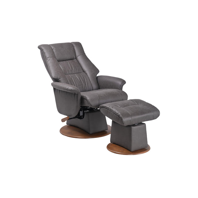 Victoria Gray Glider Recliner with Ottoman QK1092561