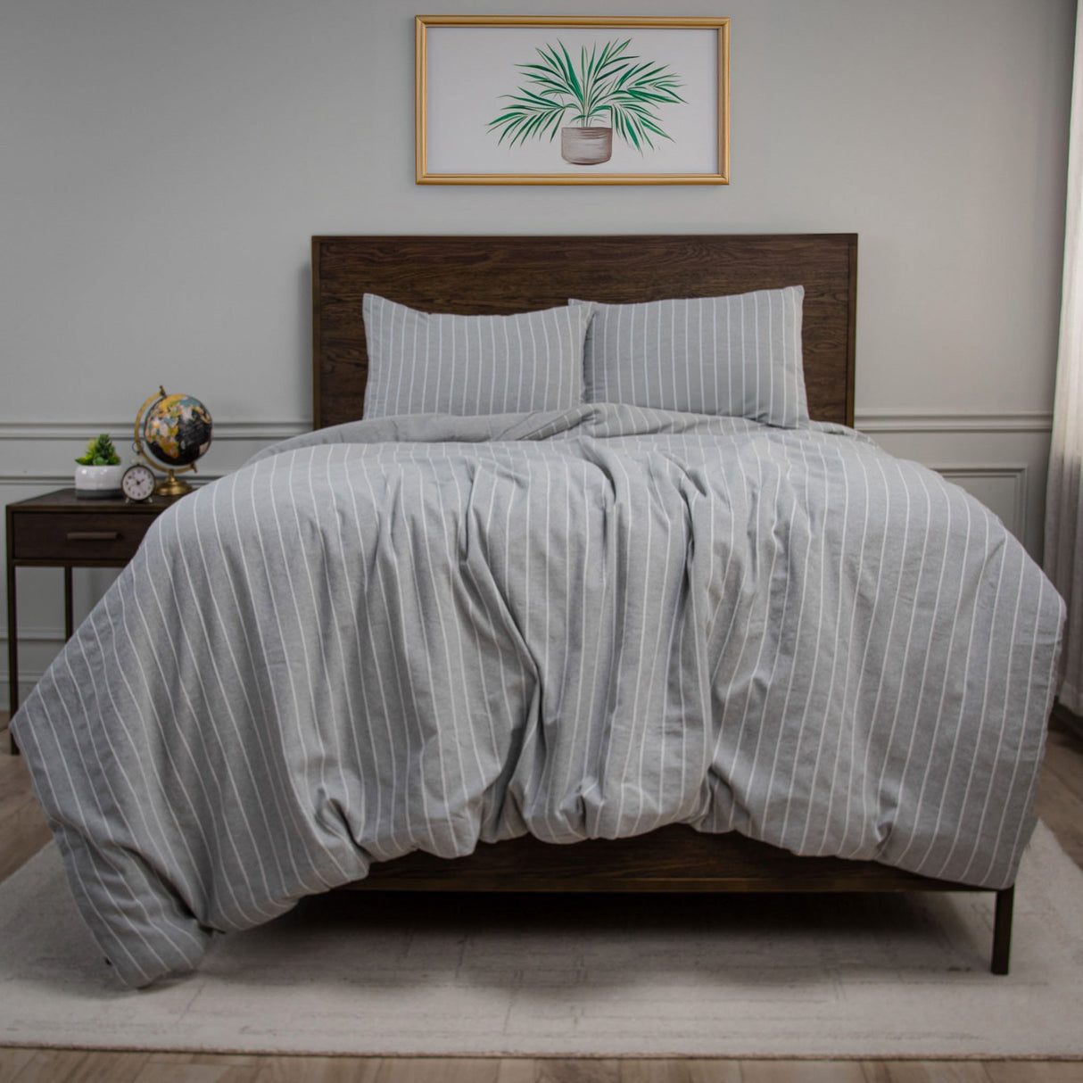 Grey Willow Lane Comforter on bed in bedroom