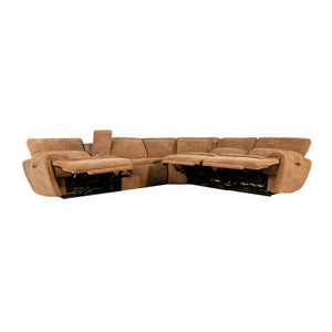 Open view of Declan Cypress 6 Piece Tri Power Reclining Sectional