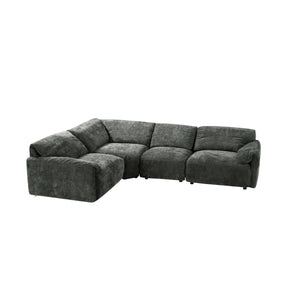 Front right view of Dreamer Green 4 Piece Sectional