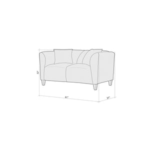 Detail image of Bria Oasis Loveseat with overlay of product dimensions