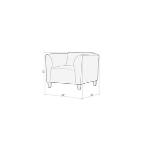 Detail image of Bria Oasis Chair with overlay of product dimensions