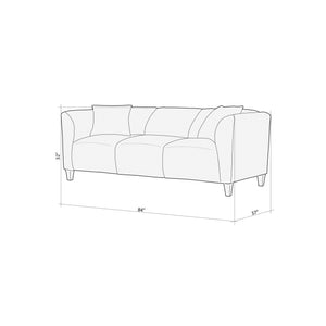 Detail image of Bria Blaze Sofa with overlay of product dimensions