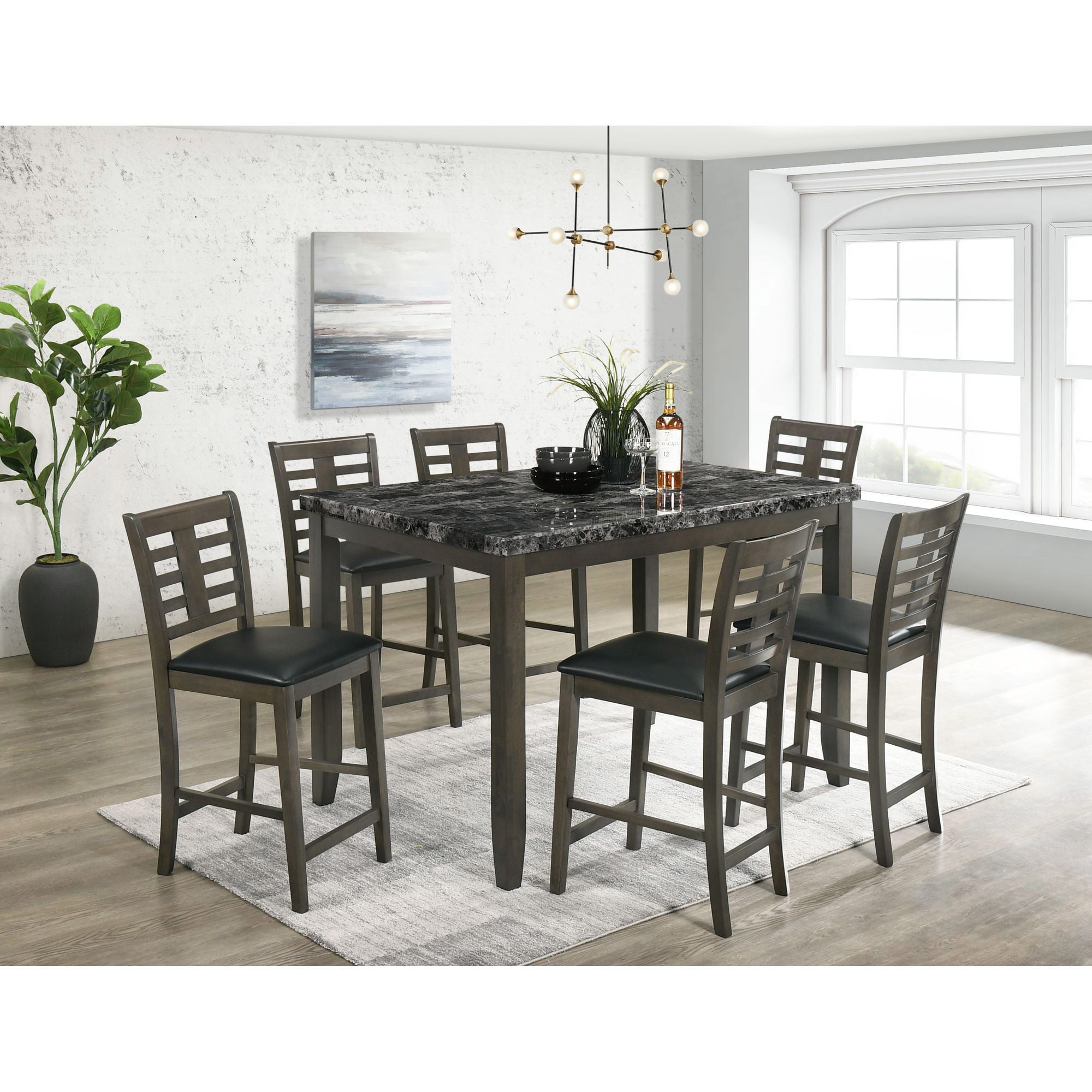 Nixon 7pc Counter Height Dining Set in White