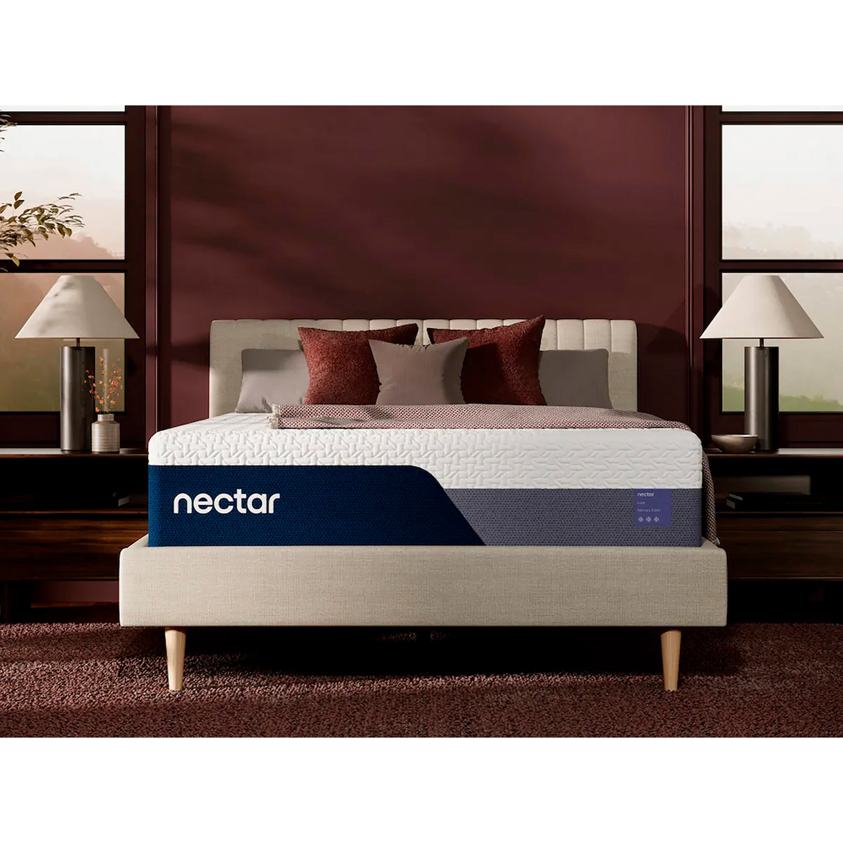 A room setting featuring Nectar Luxe King Mattress
