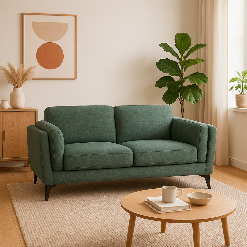 A room setting featuring Maya Pine Loveseat