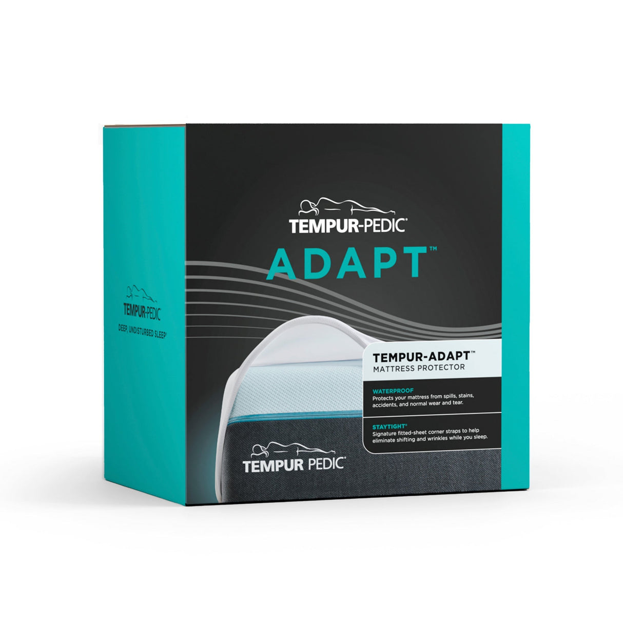 Front left view of Tempur Adapt White Twin Mattress Protector