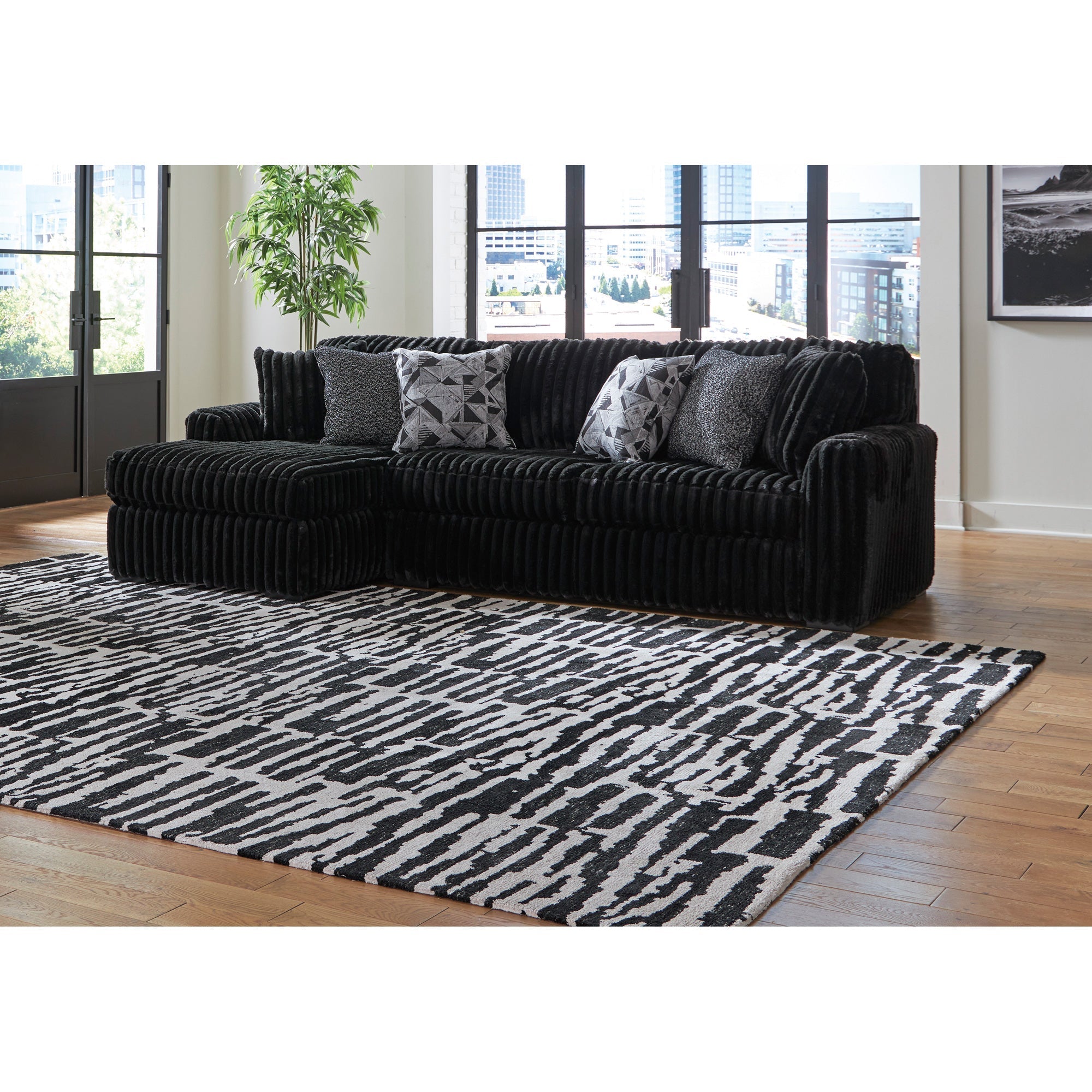 Midnight-Madness 2 Piece Modular Sectional with Left Chaise