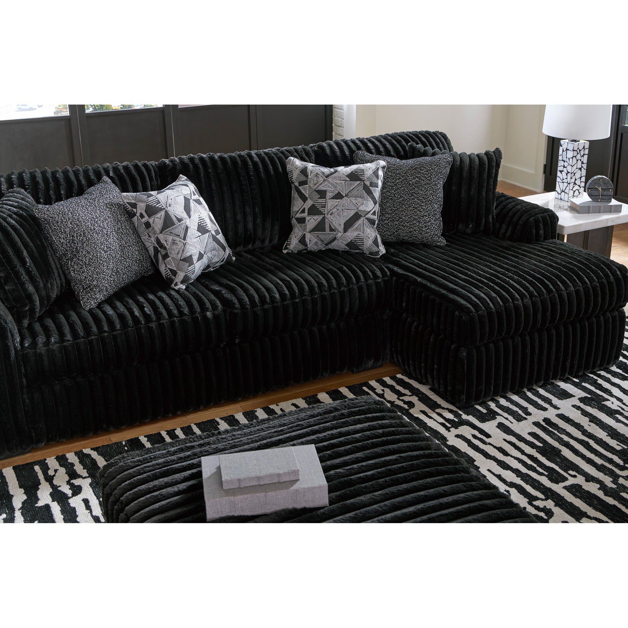 Midnight-Madness 2 Piece Modular Sectional with Right Chaise