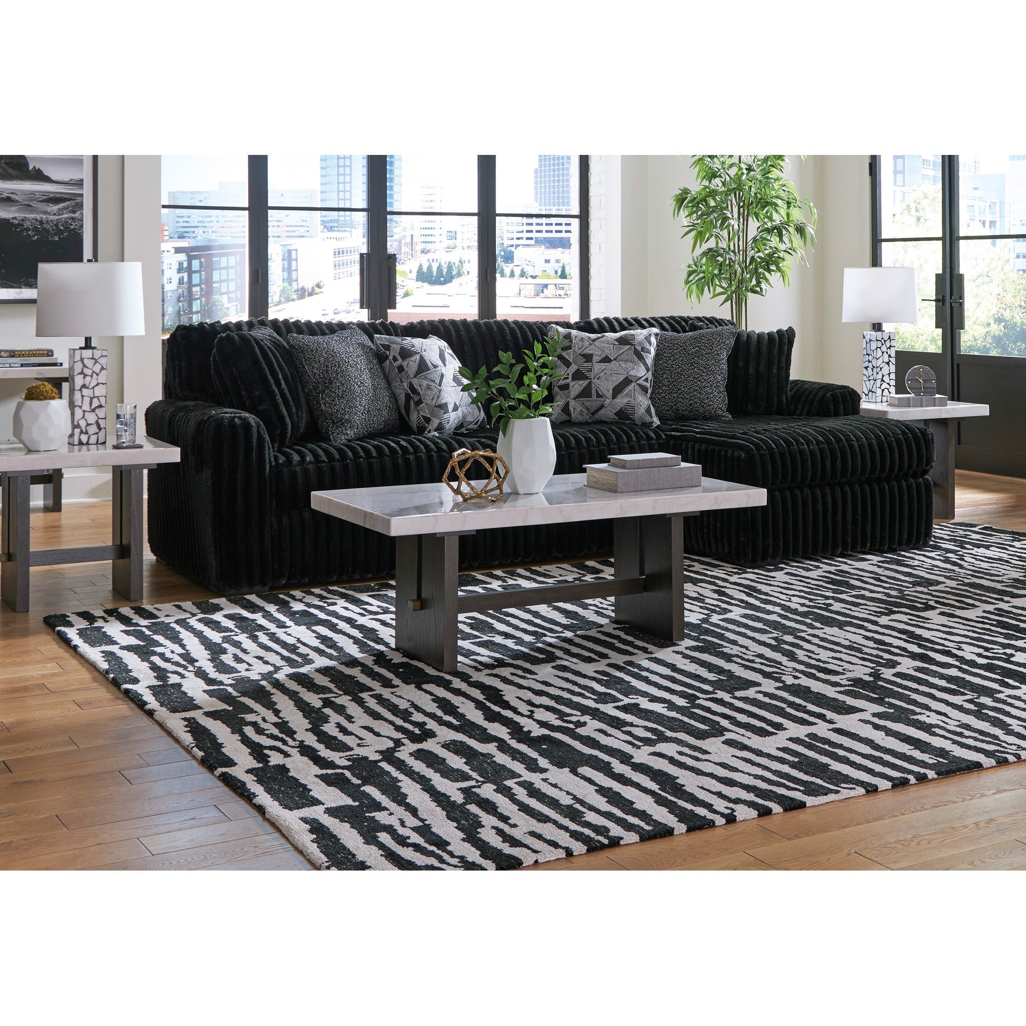 Midnight-Madness 2 Piece Modular Sectional with Right Chaise