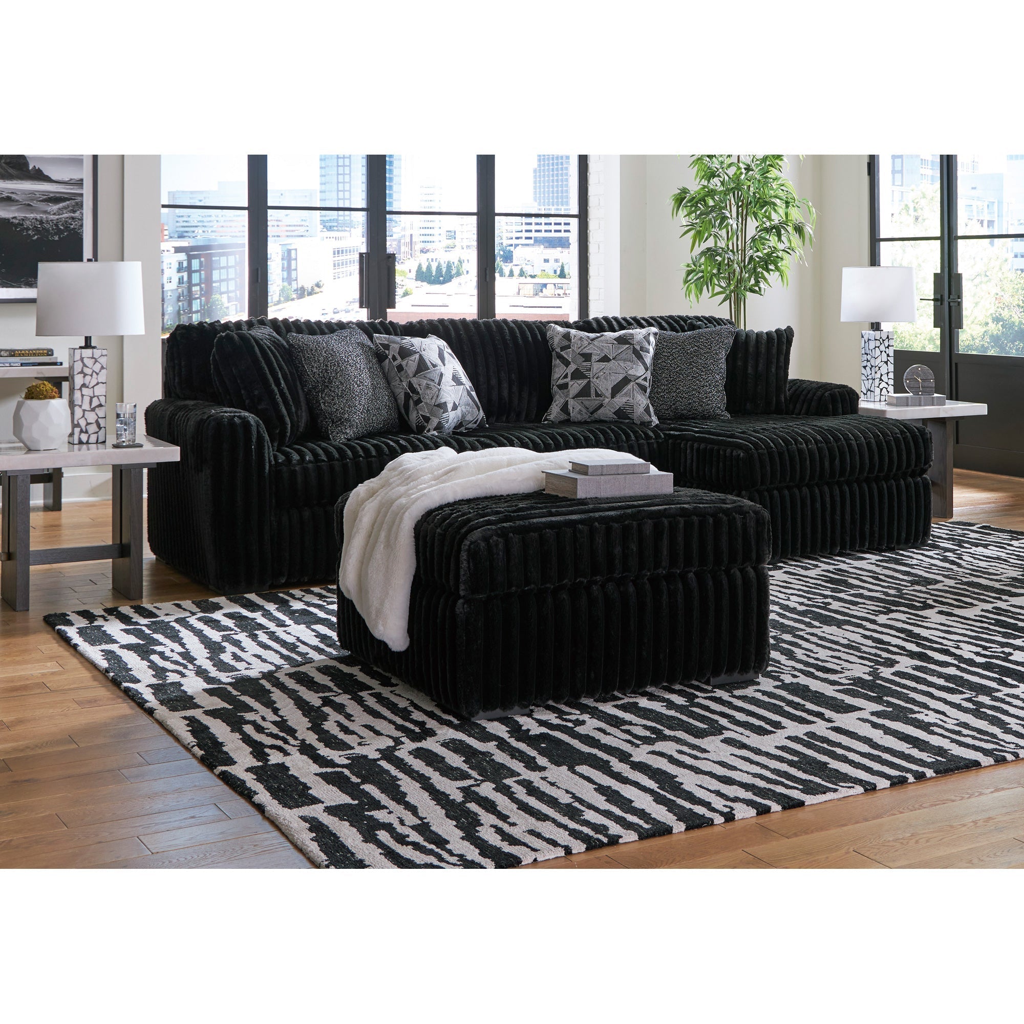 Midnight-Madness 2 Piece Modular Sectional with Right Chaise