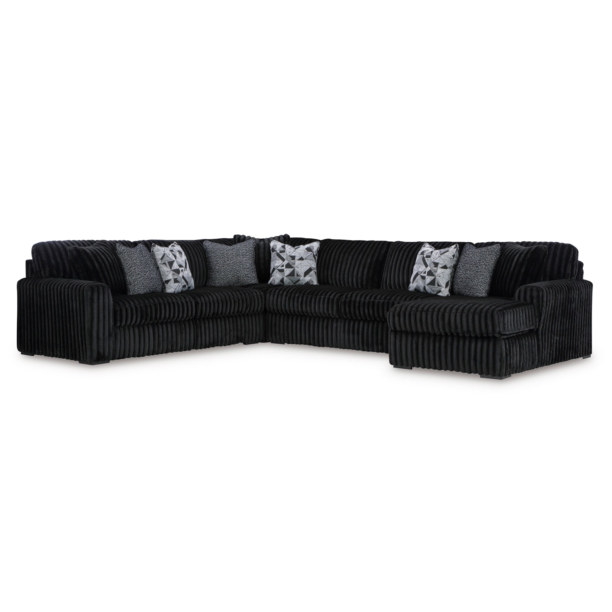 Midnight-Madness 4 Piece Modular Sectional with Right Chaise