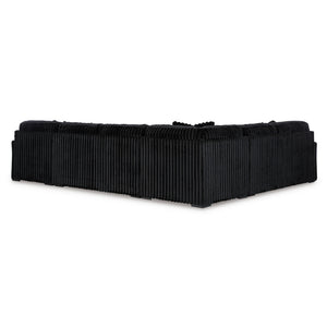 Back view of Midnight Madness Onyx 4 Piece Left Chaise Sectional