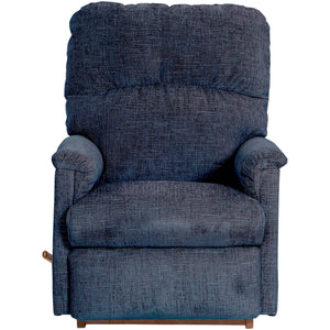 Front left view of Collage Navy Rocker Recliner