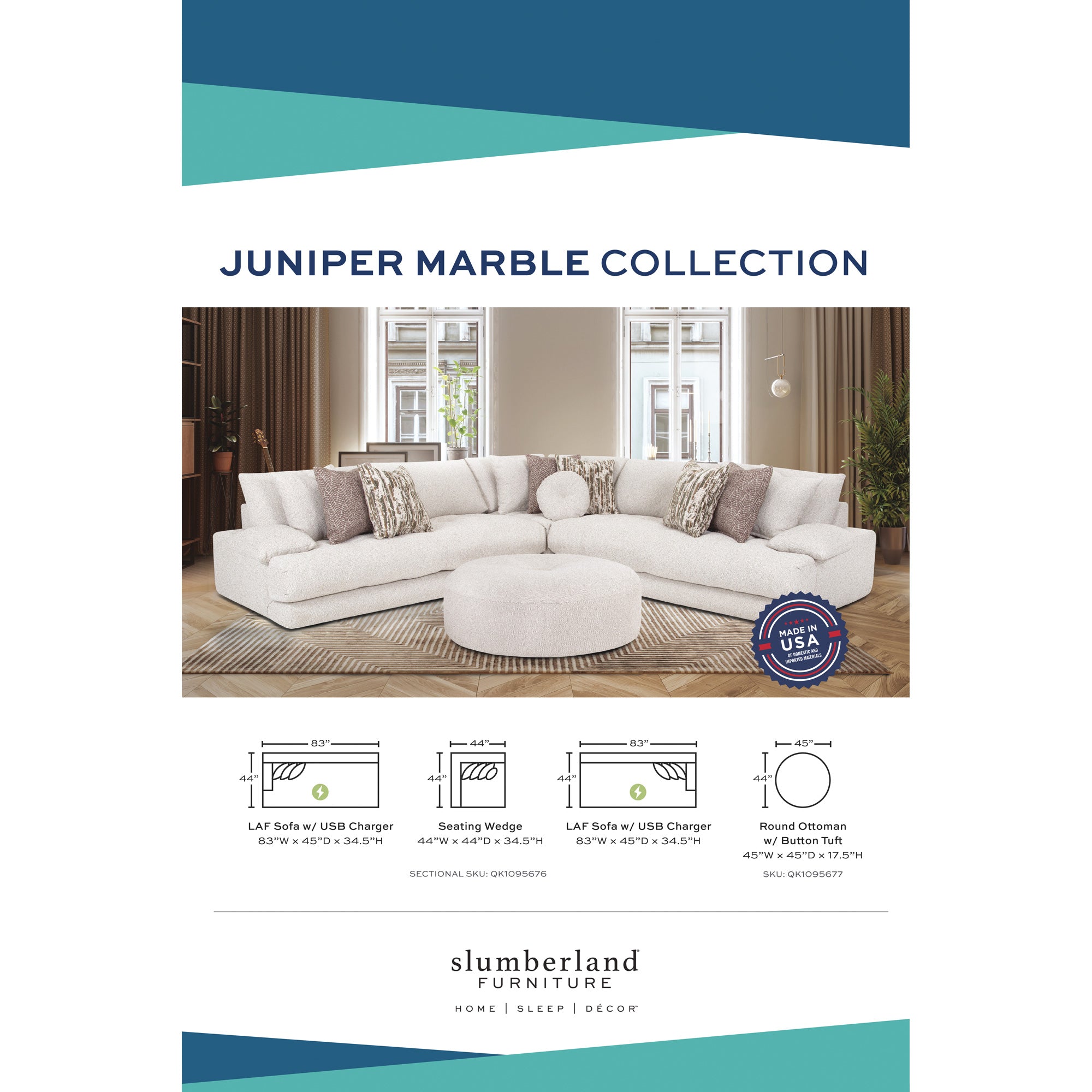 FRANKLIN Juniper Ottoman - Thumbnail 2