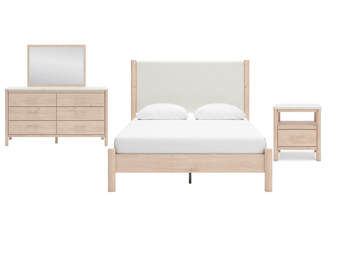 Detail view 4 of Cadmori Natural Queen 4 Piece Upholstered Room Group
