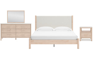 Detail view 5 of Cadmori Natural King 4 Piece Upholstered Room Group