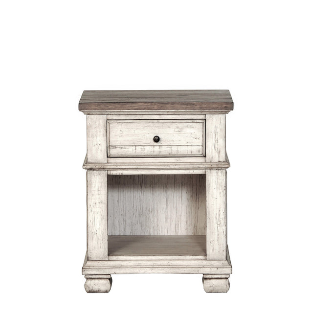 Belmont Antique Linen 1 Drawer Nightstand QK1096645