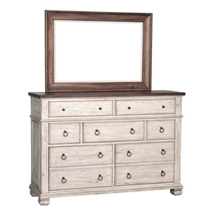 Front left view of Belmont Antique Linen Dresser