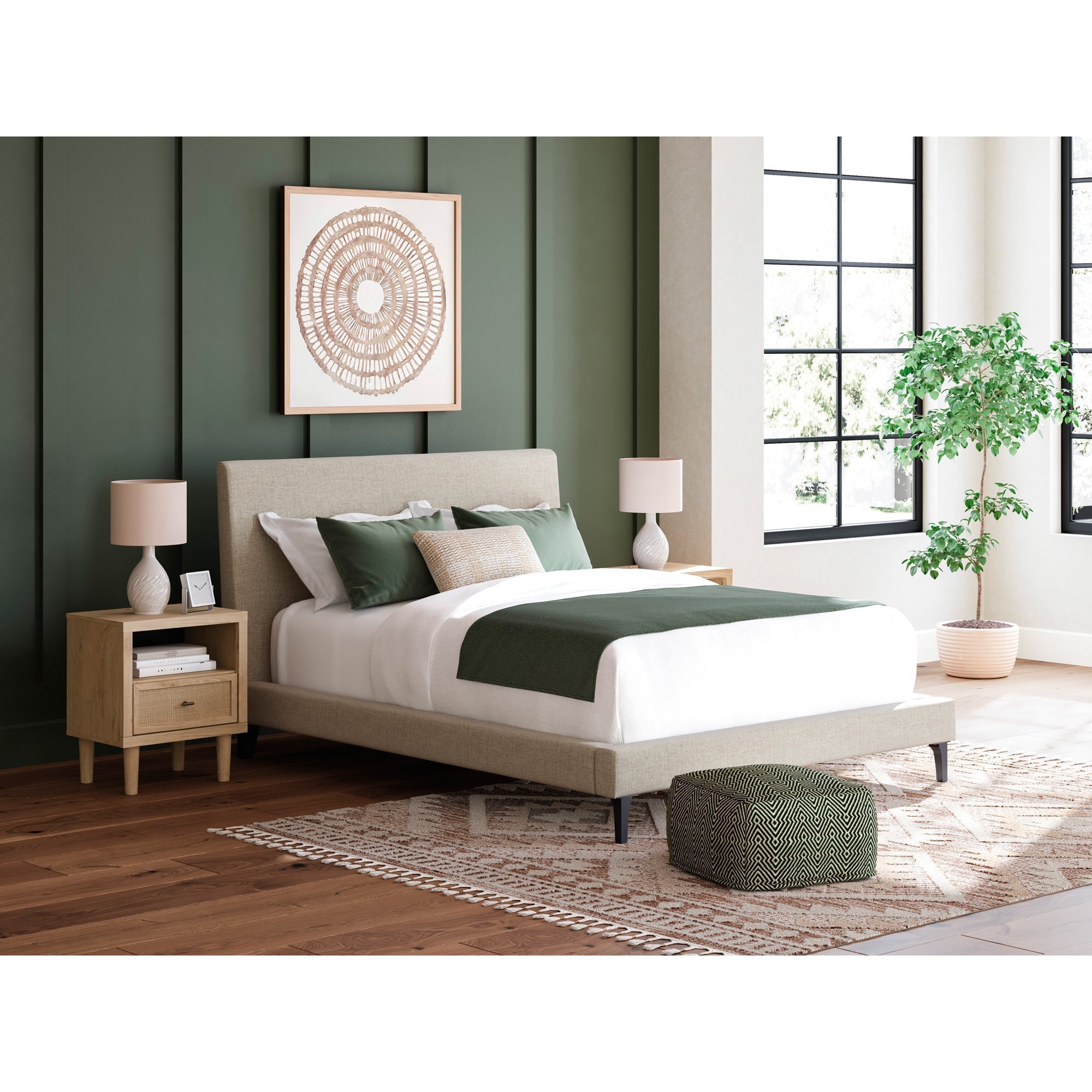 Ashley Furniture Cadmori Upholstered Panel Bed, Dresser and Mirror - Thumbnail 5