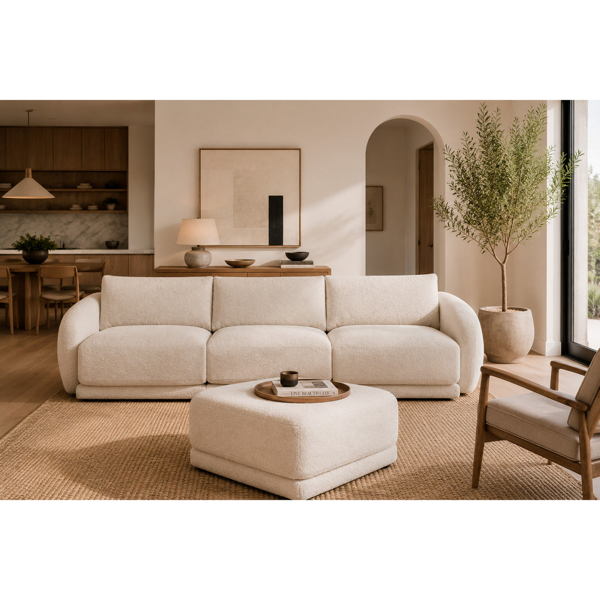 Room setting 5 featuring Glenwood Snow Left Chair