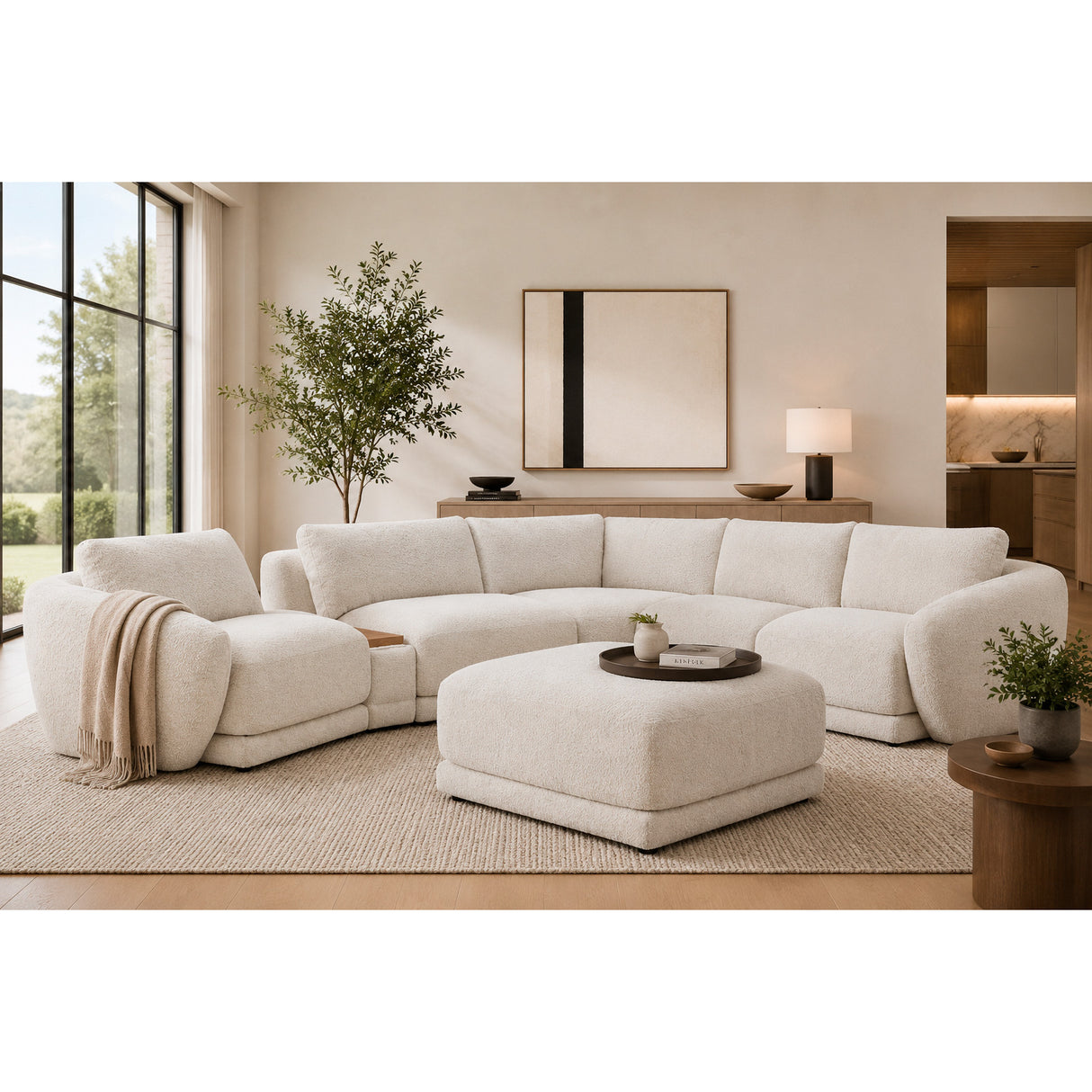 Room setting 3 featuring Glenwood Snow Ottoman