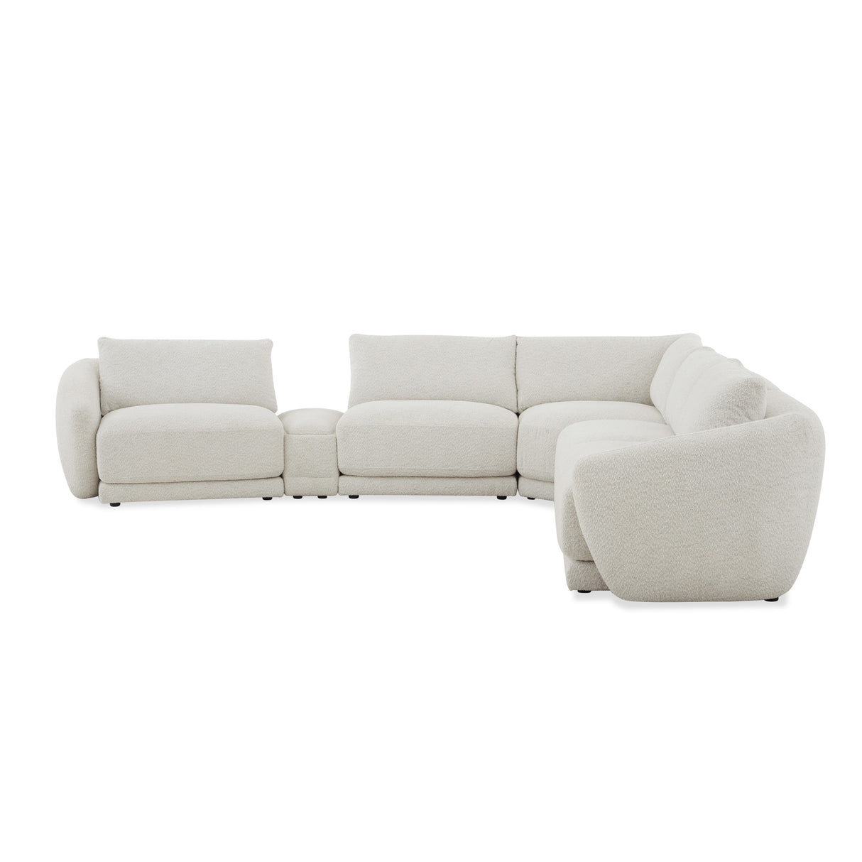 Beige sectional sofa on a white background