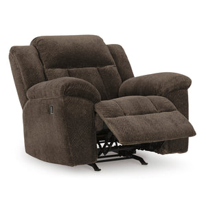 Detail view of Frohn Chocolate Rocker Recliner