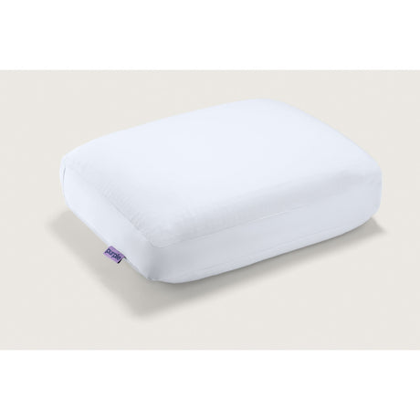Front right view of Queen White Purple Dream Layer Pillow