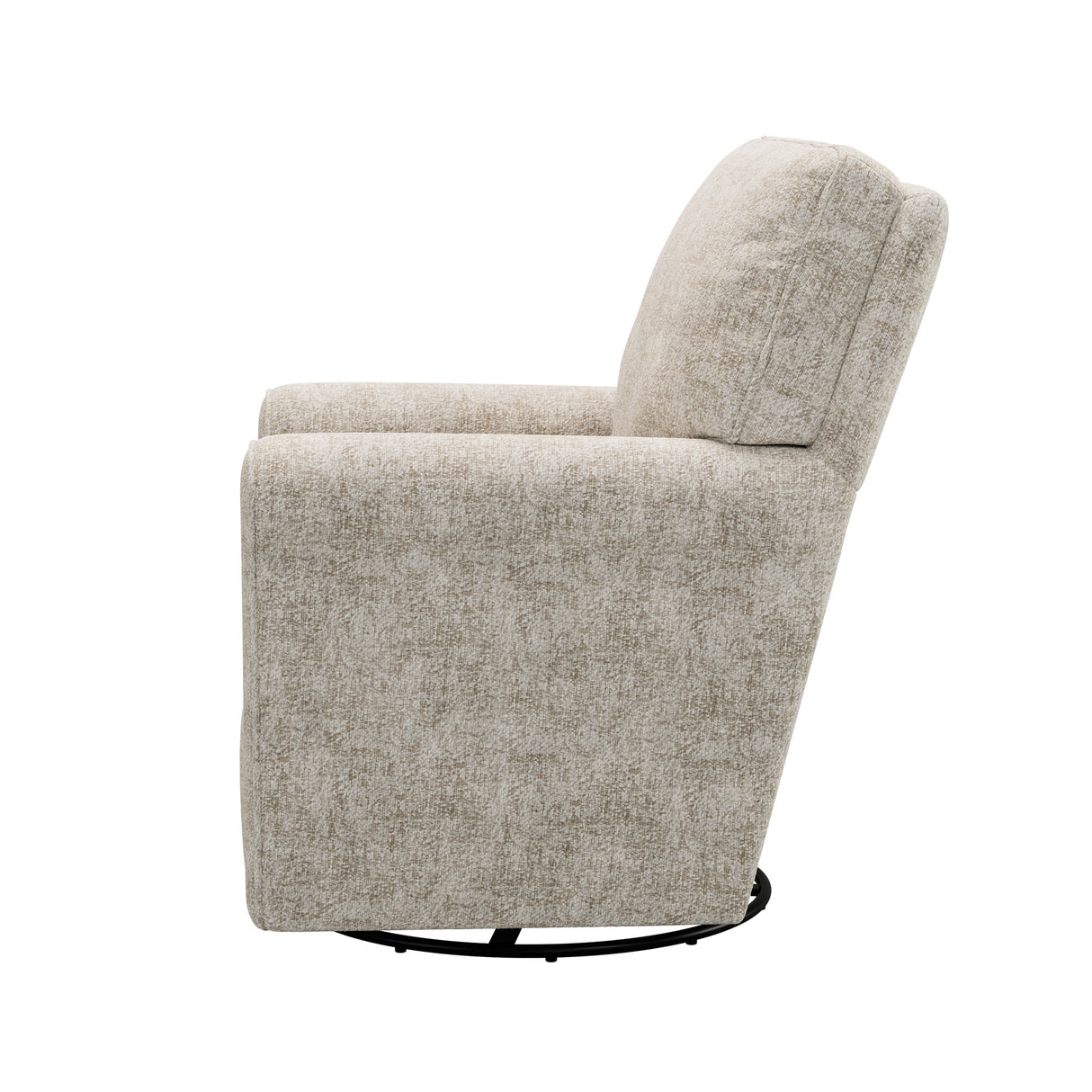 Side view of Kacey Parchment Swivel Glider