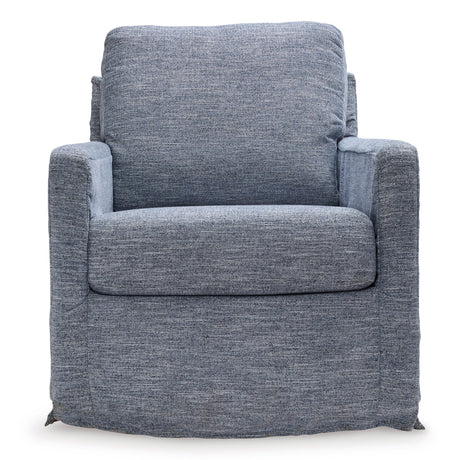 Nenana Denim Next-Gen Nuvella Swivel Glider Chair QK1098113