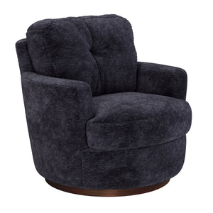 Front left view of Brodi Charcoal Swivel Accent Chair
